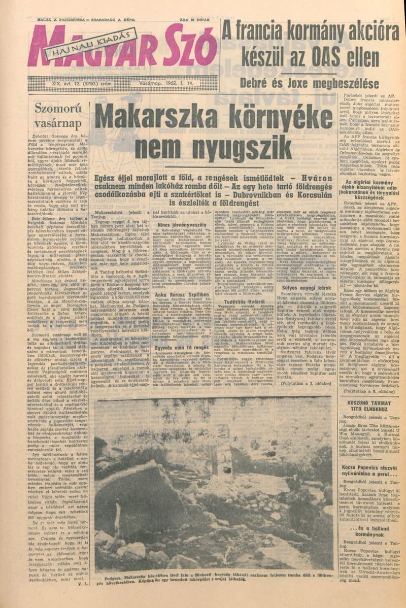 Magyar Szó, 19. évf. 1962. január 14. 12. sz. 1–24. oldal