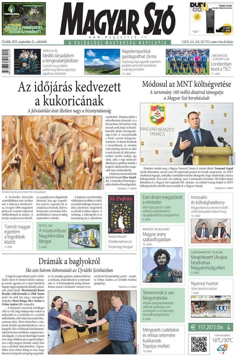 Magyar Szó, 80. évf. 2023. szeptember 21. 218. sz. 1–20. oldal