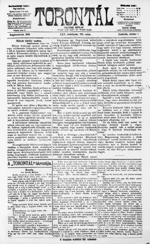 Torontál, 25. évf. 1896. október 1. 225. sz.