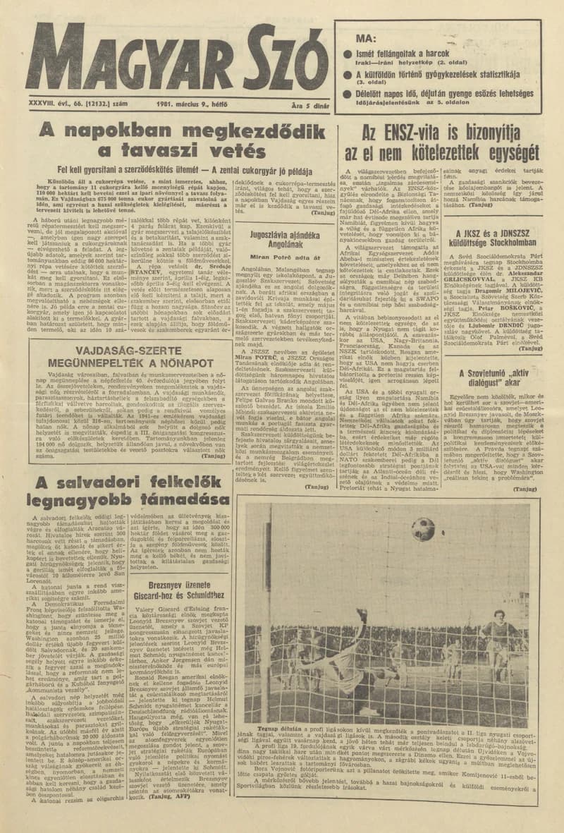 Magyar Szó, 38. évf. 1981. március 9. 66. sz.