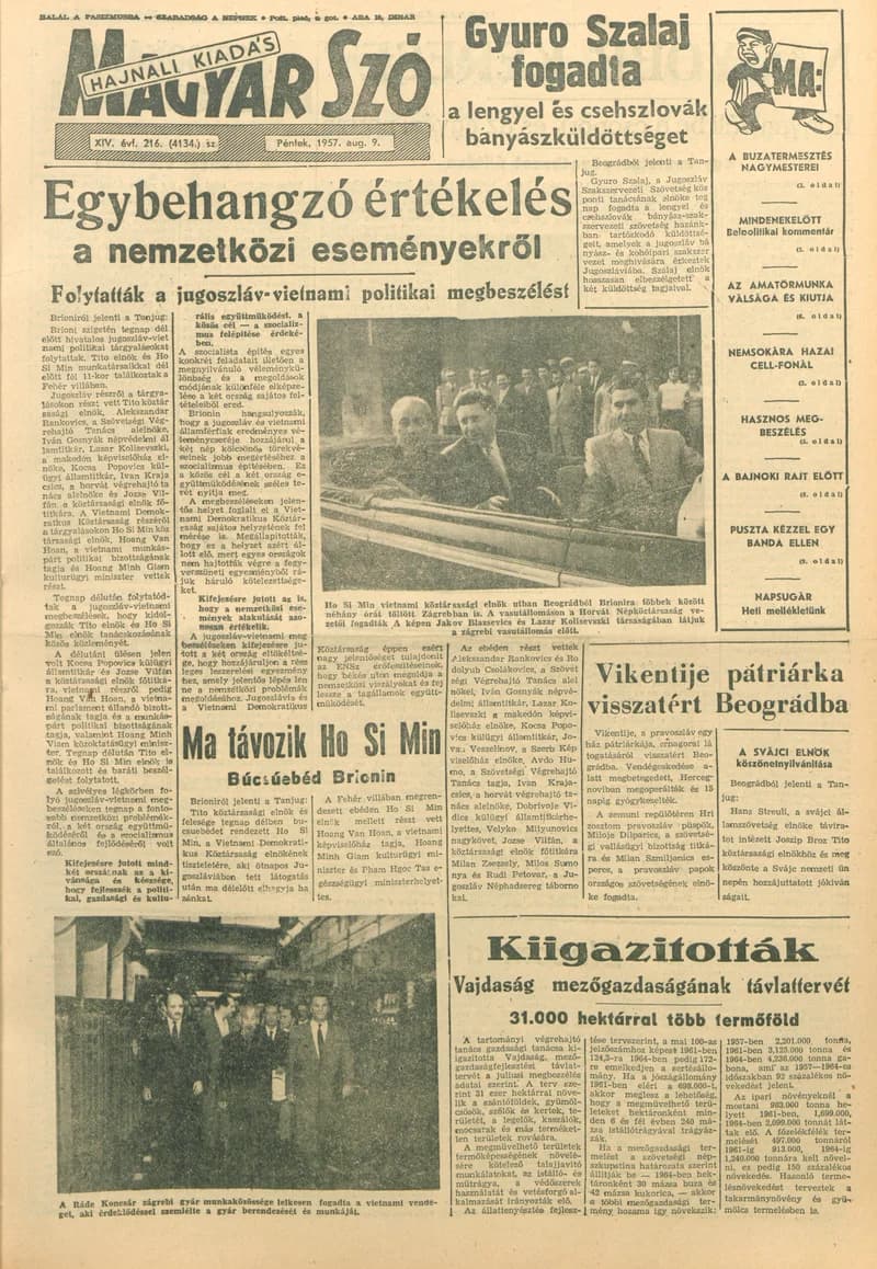 Magyar Szó, 14. évf. 1957. augusztus 9. 216. sz. 1–14. oldal