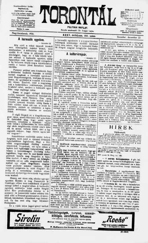 Torontál, 35. évf. 1906. december 22. 292. sz.