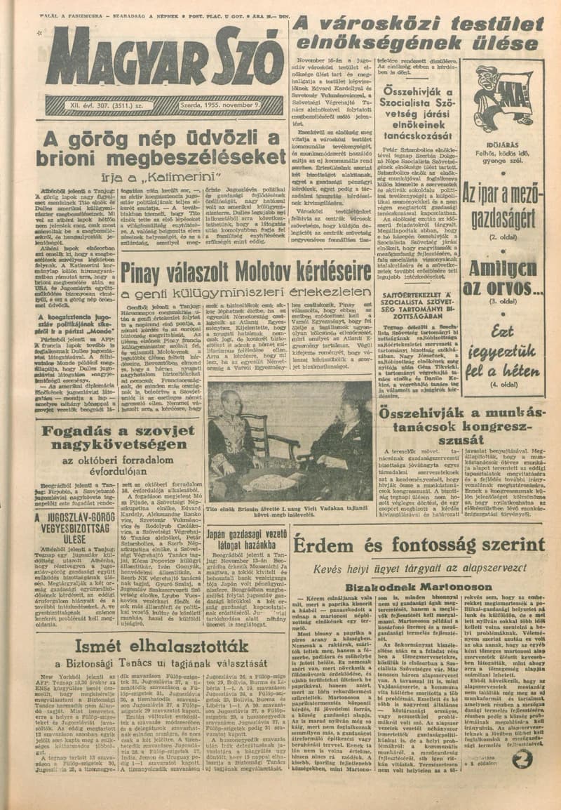 Magyar Szó, 12. évf. 1955. november 9. 307. sz. 1–10. oldal