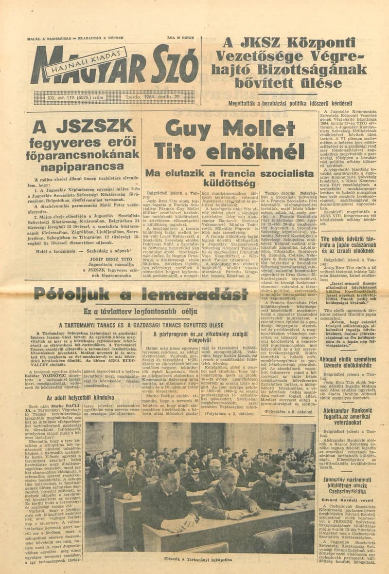 Magyar Szó, 21. évf. 1964. április 29. 119. sz. 1–16. oldal