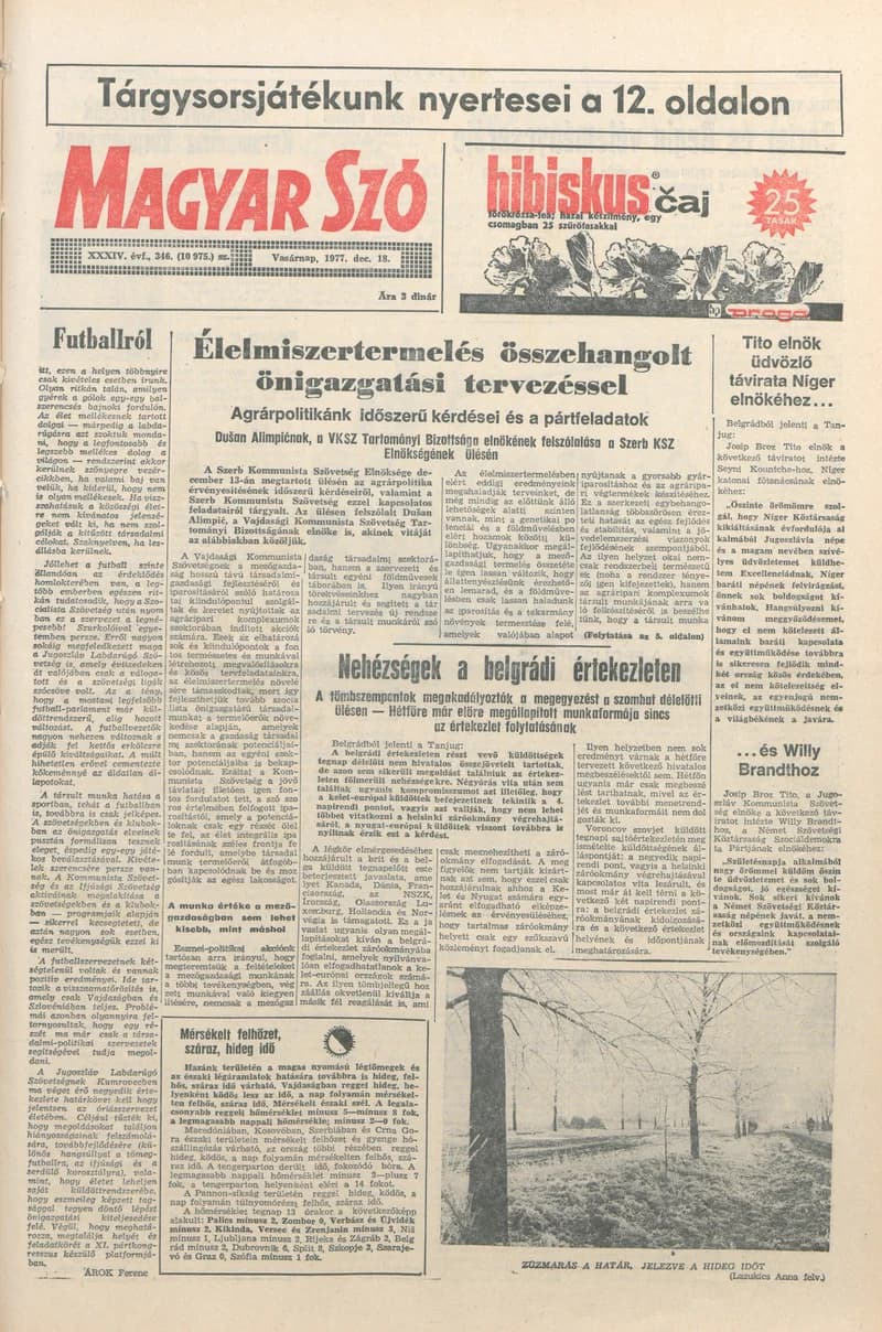 Magyar Szó, 34. évf. 1977. december 18. 346. sz.