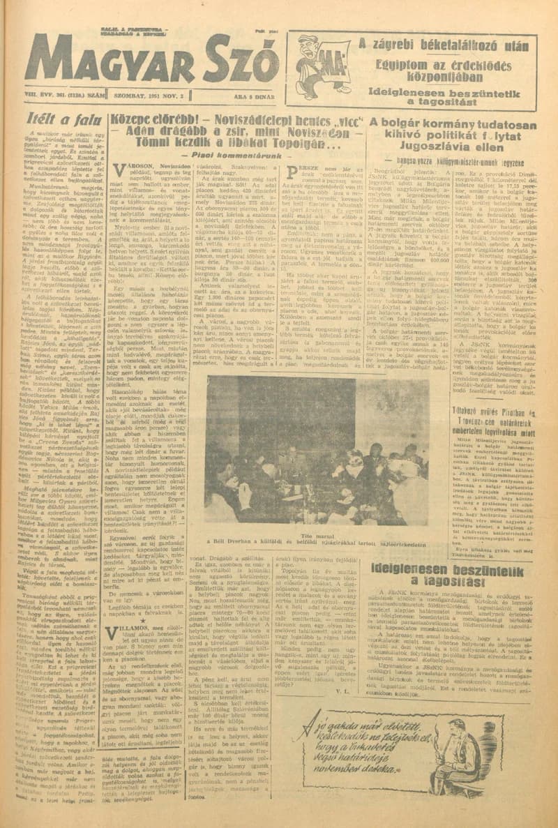 Magyar Szó, 8. évf. 1951. november 3. 261. sz. 1–4. oldal