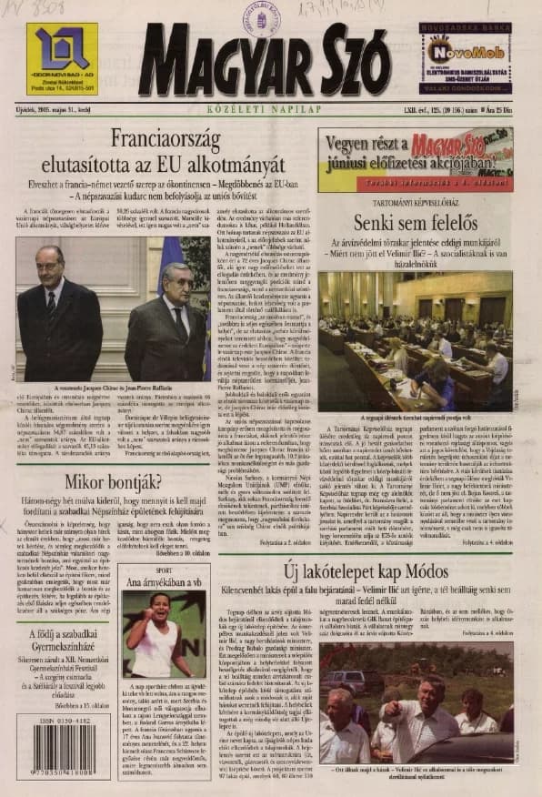 Magyar Szó, 62. évf. 2005. május 31. 125. sz. 1–20. oldal