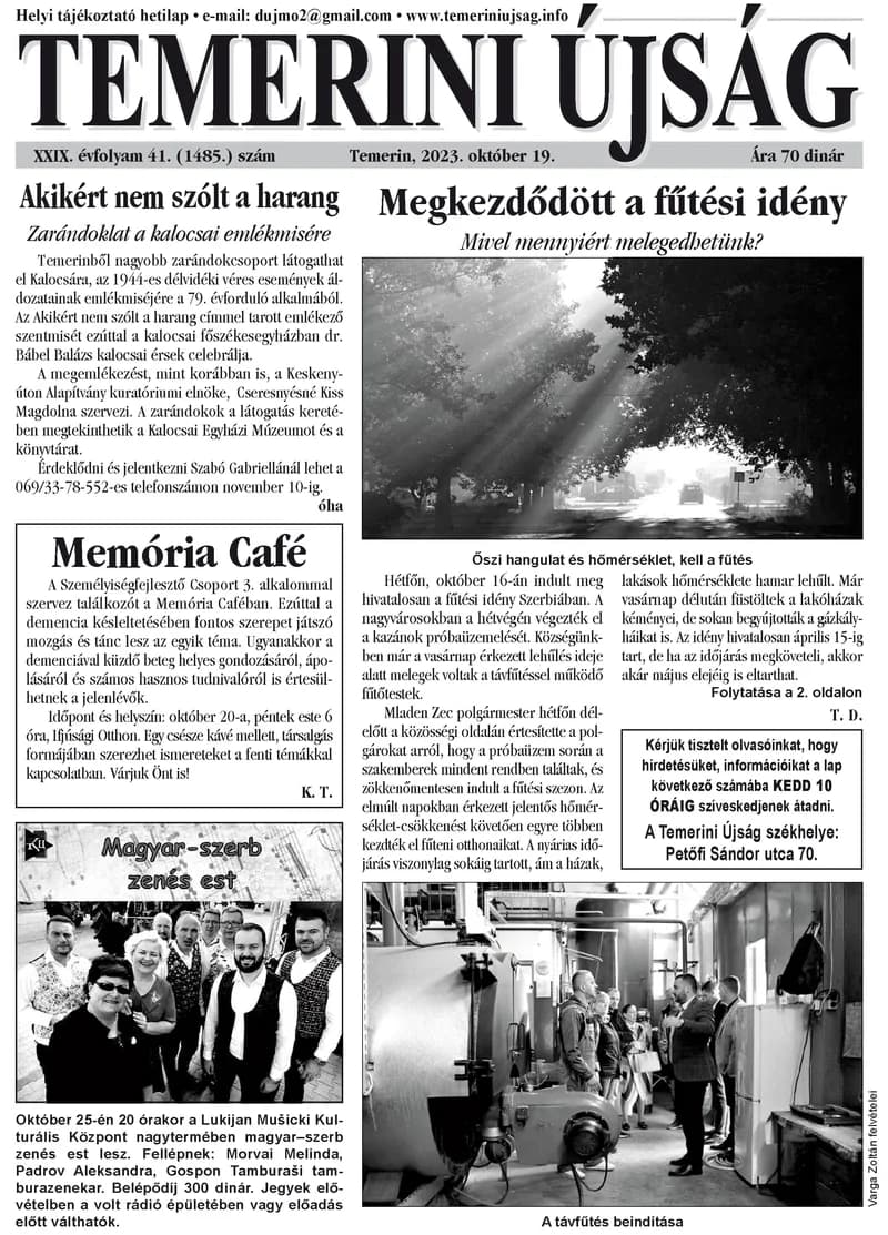 Temerini Újság, 29. évf. 2023. október 19. 41. sz.