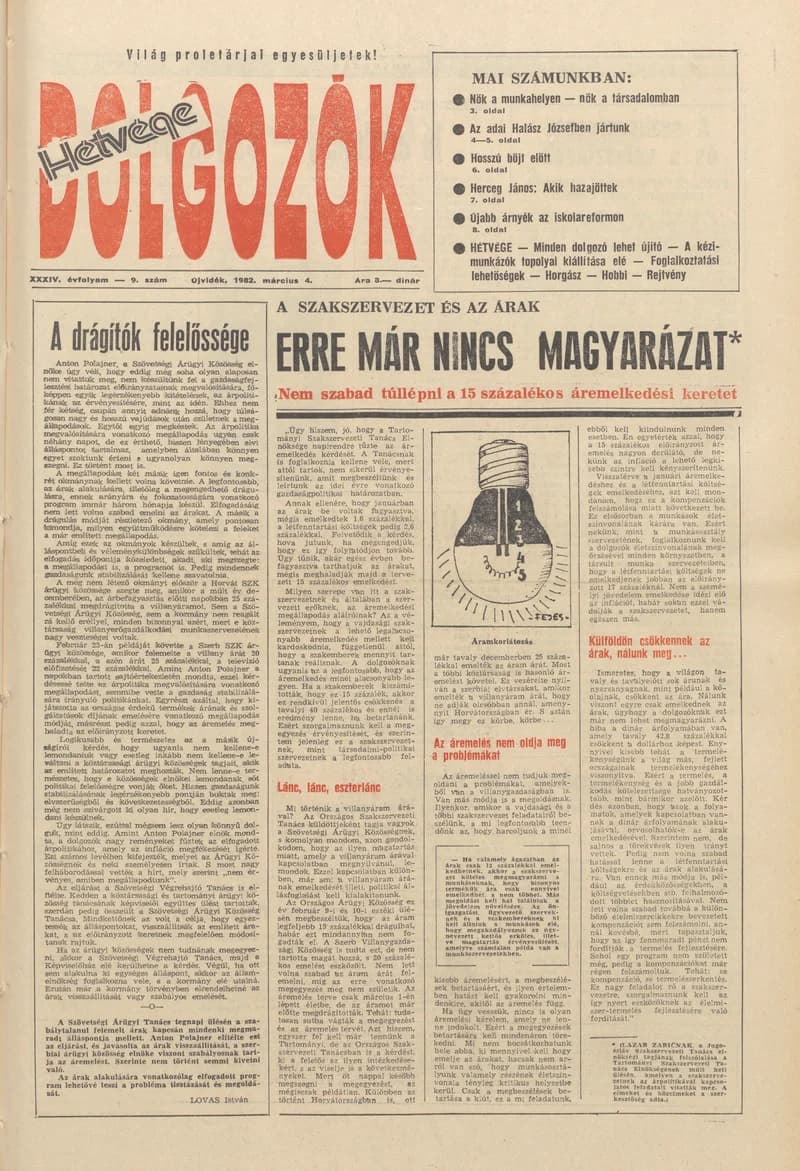 Dolgozók, 36. évf. 1982. március 4. 9. sz.
