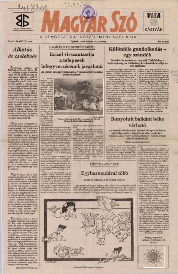 Magyar Szó, 51. évf. 1994. február 27. 48. sz. 1–24. oldal