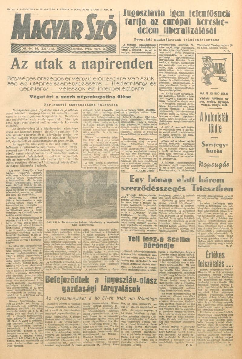Magyar Szó, 12. évf. 1955. március 26. 83. sz. 1–8. oldal