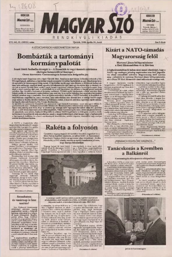 Magyar Szó, 56. évf. 1999. április 20. 81. sz. 1–8. oldal
