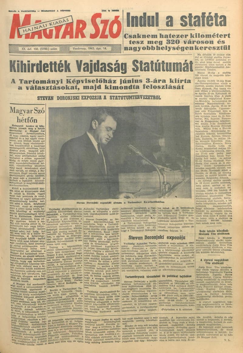 Magyar Szó, 20. évf. 1963. április 14. 102. sz. 1–24. oldal