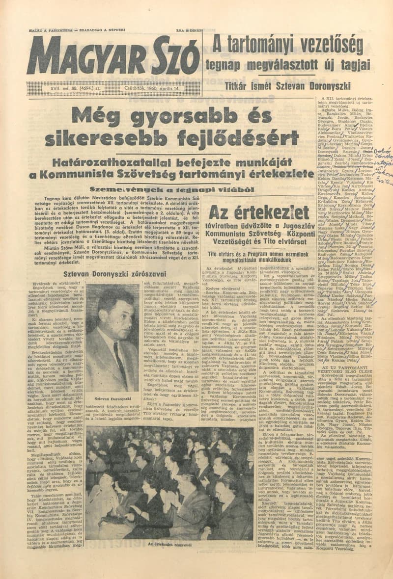 Magyar Szó, 17. évf. 1960. április 14. 88. sz. 1–24. oldal