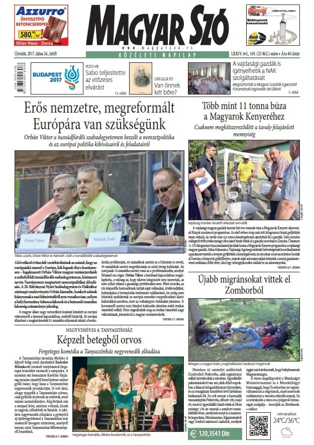 Magyar Szó, 74. évf. 2017. július 24. 169. sz. 1–20. oldal