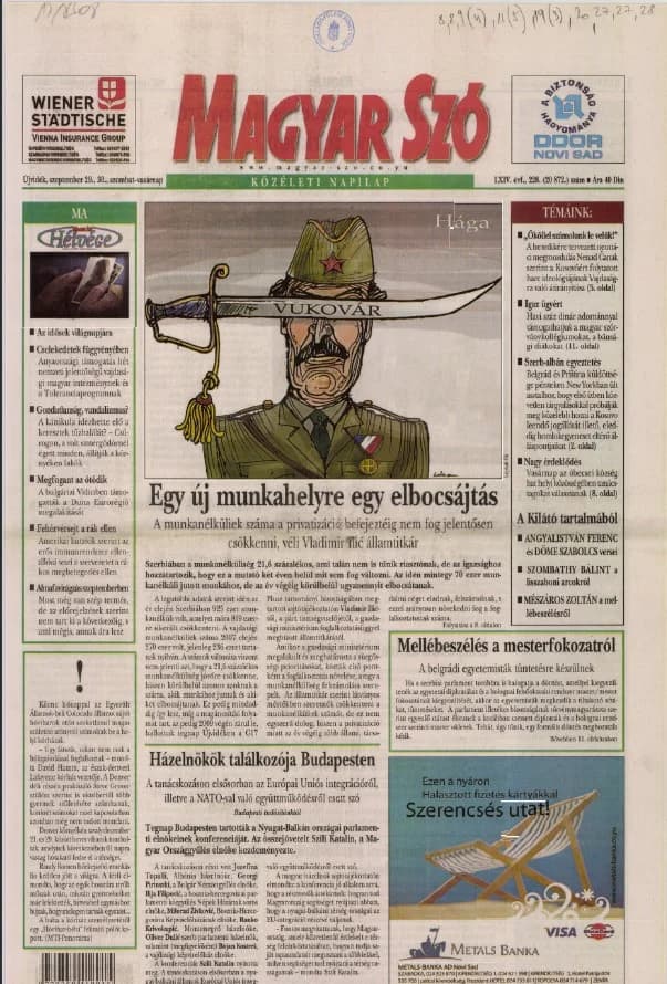 Magyar Szó, 64. évf. 2007. szeptember 29. – 30. 228. sz. 1–36. oldal