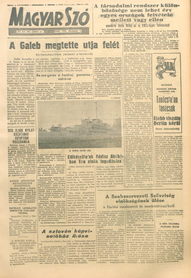 Magyar Szó, 12. évf. 1955. december 6. 332. sz. 1–10. oldal