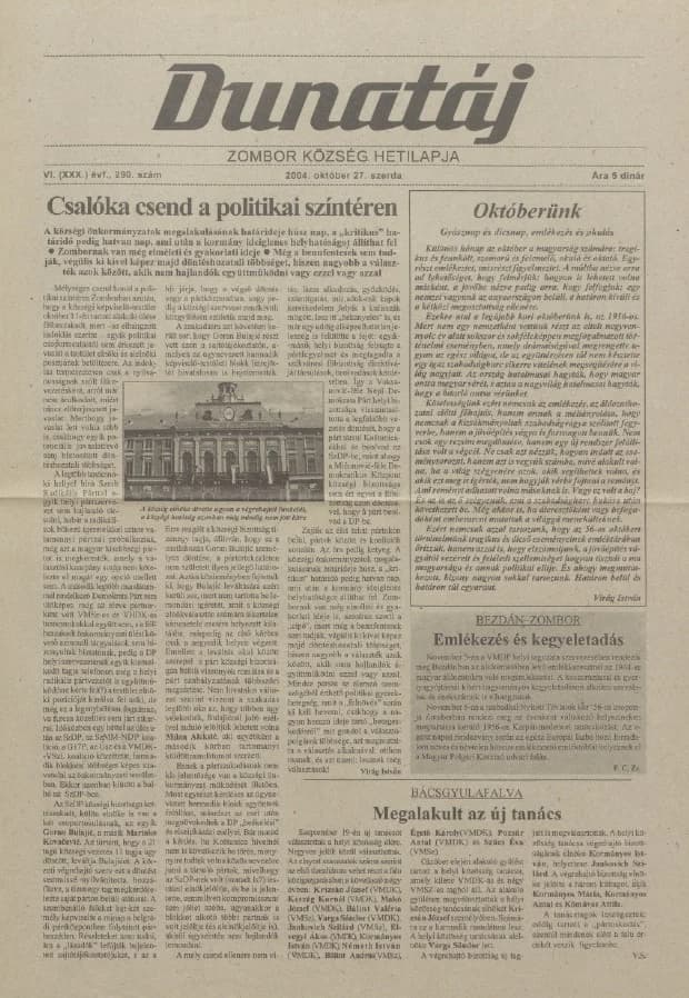 Dunatáj, 6. évf. 2004. október 27. 290. sz.