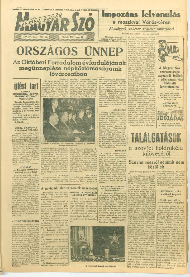 Magyar Szó, 14. évf. 1957. november 8. 307. sz. 1–14. oldal