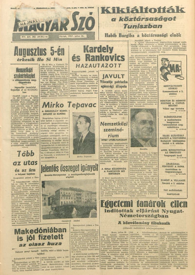 Magyar Szó, 14. évf. 1957. július 26. 202. sz. 1–16. oldal