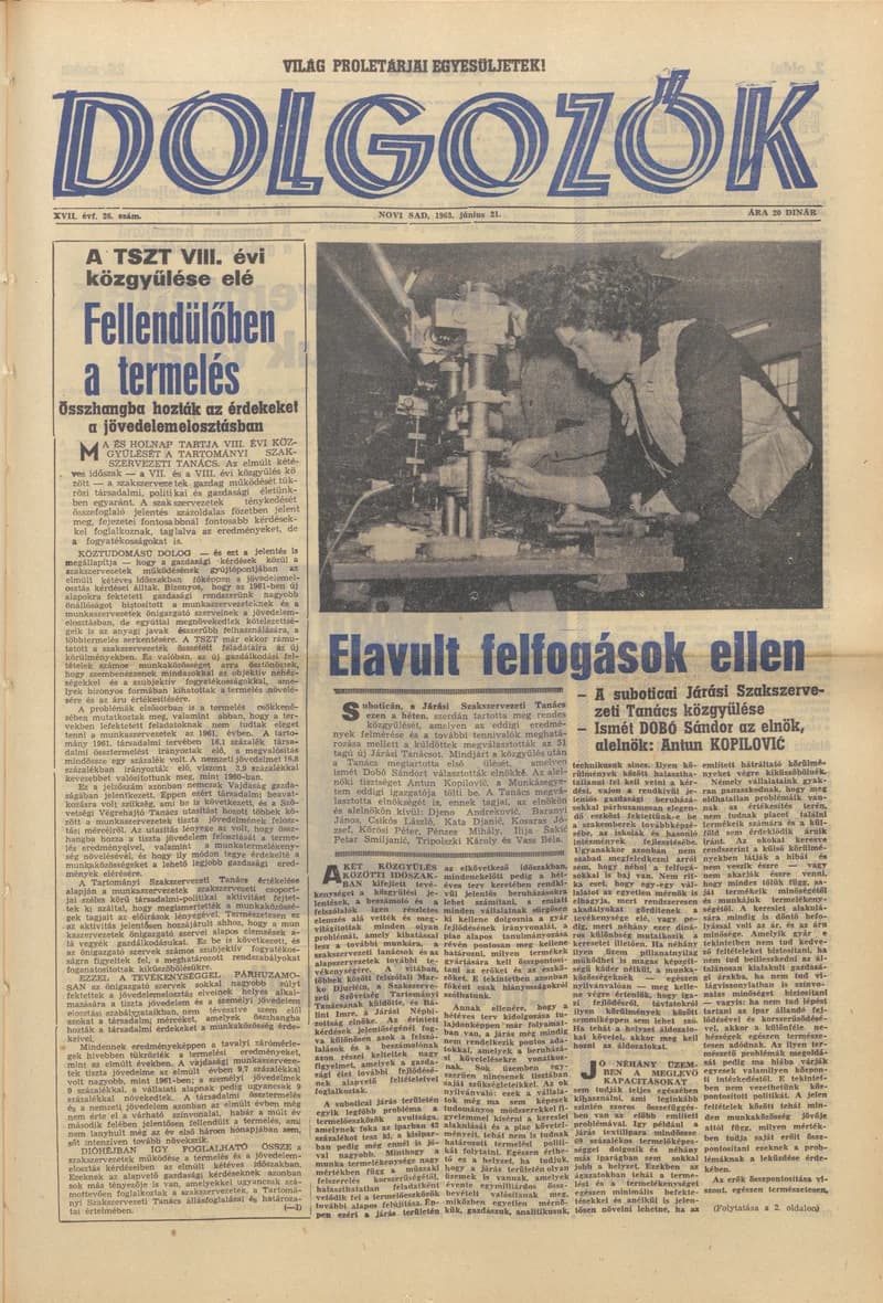 Dolgozók, 17. évf. 1963. június 21. 26. sz.