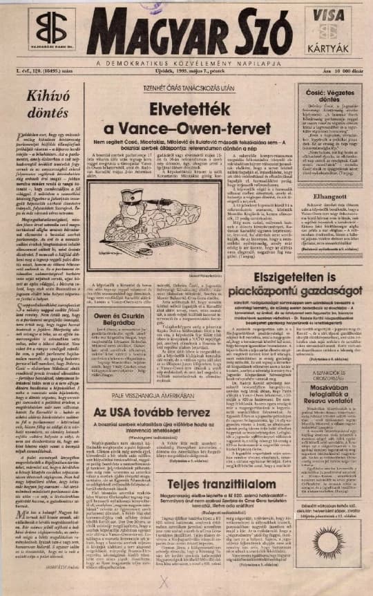 Magyar Szó, 50. évf. 1993. május 7. 120. sz. 1–16. oldal