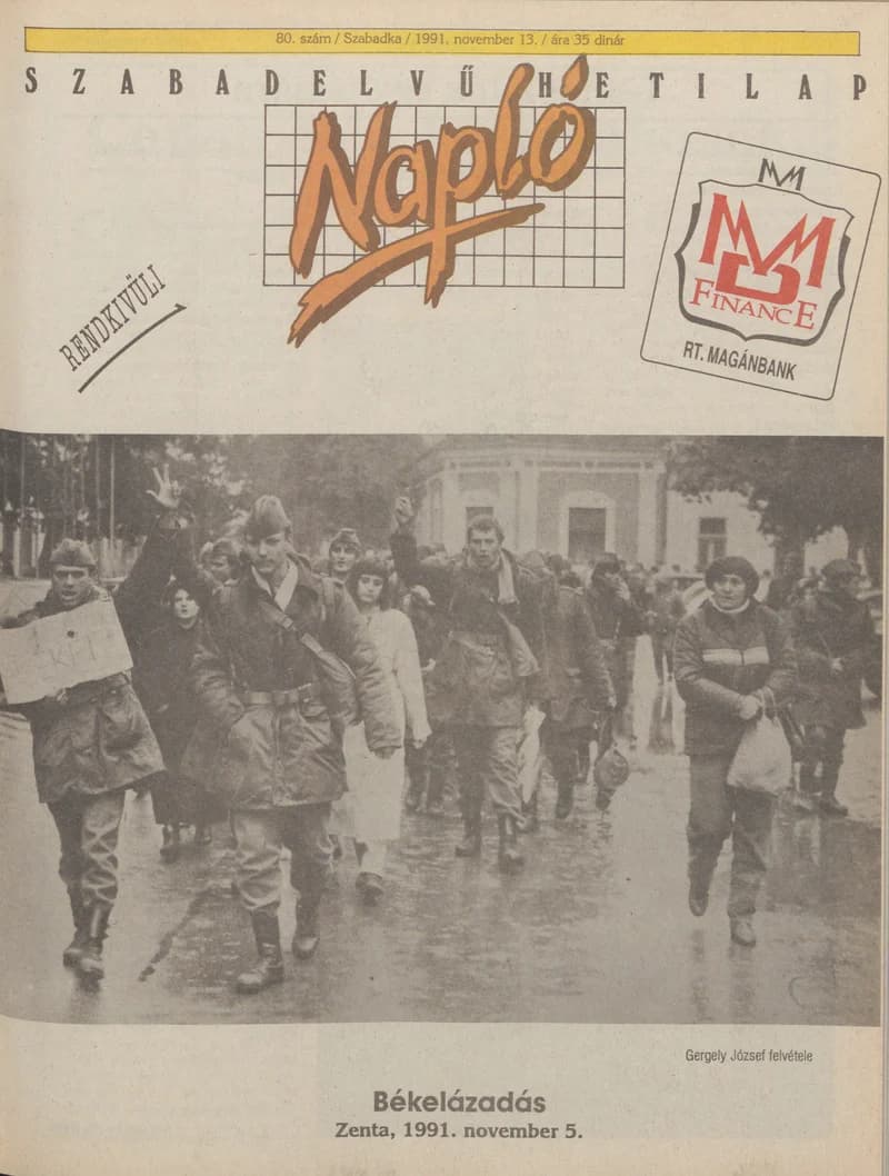 Napló - Szabadelvű hetilap, 2. évf. 1991. november 13. 80. sz.