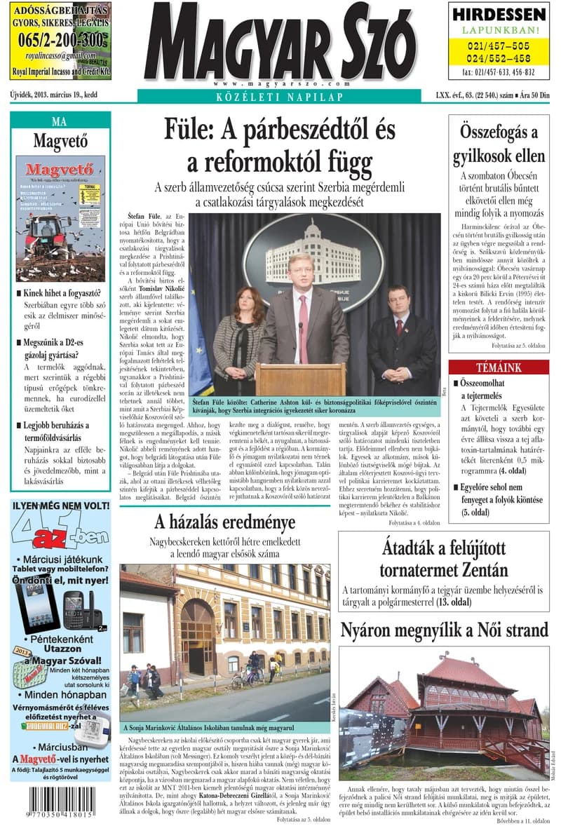 Magyar Szó, 70. évf. 2014. március 19. 63. sz.