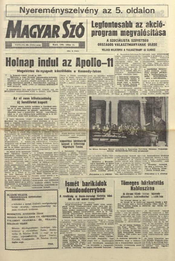 Magyar Szó, 26. évf. 1969. július 15. 192. sz. 1–14. oldal