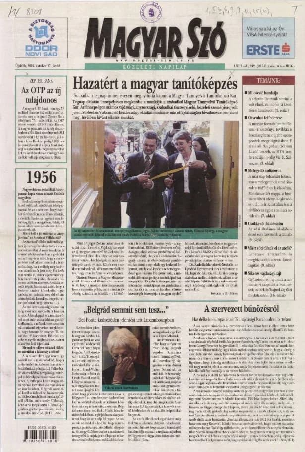 Magyar Szó, 63. évf. 2006. október 17. 242. sz. 1–20. oldal