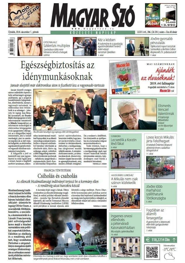 Magyar Szó, 75. évf. 2018. december 7. 286. sz. 1–16. oldal