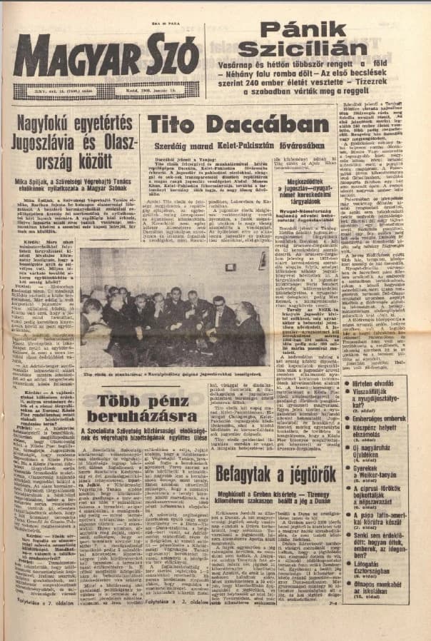 Magyar Szó, 25. évf. 1968. január 16. 14. sz. 1–16. oldal