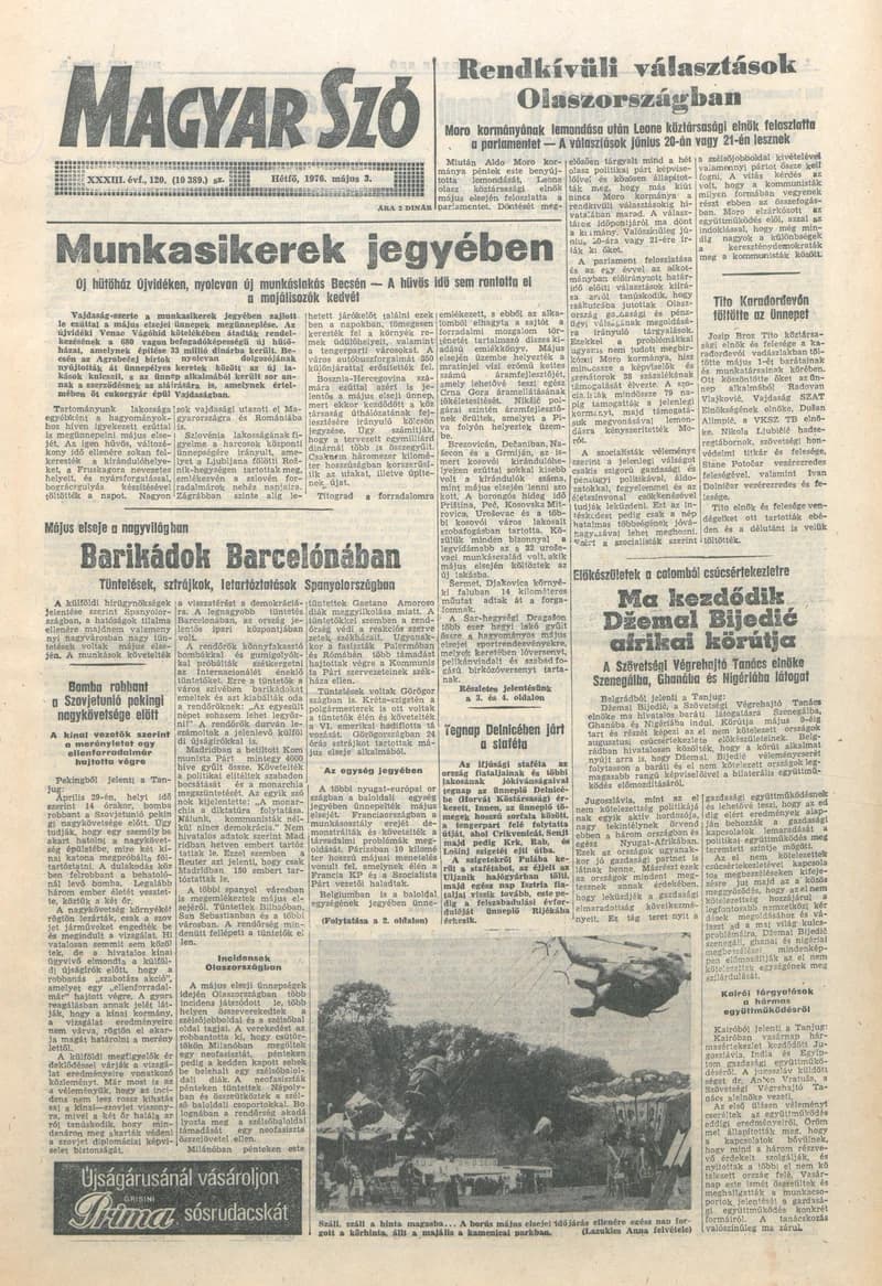 Magyar Szó, 33. évf. 1976. május 3. 120. sz. 1–8. oldal