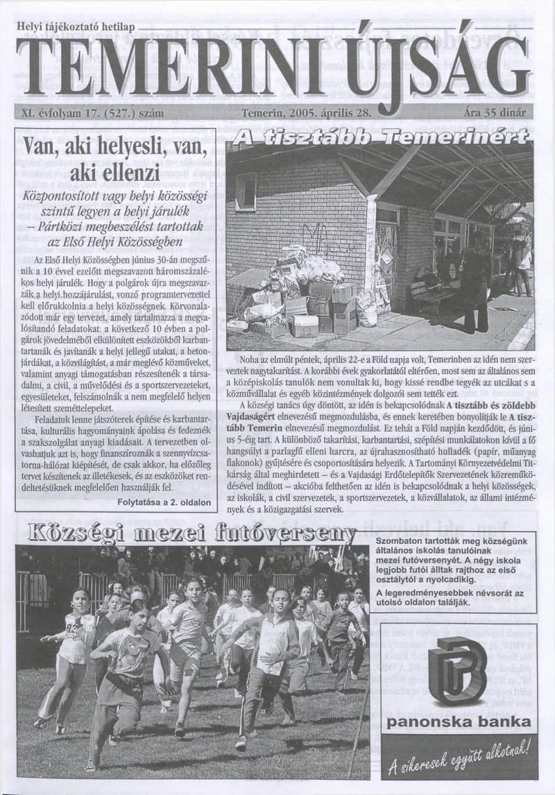Temerini Újság, 11. évf. 2005. április 28. 17. sz.