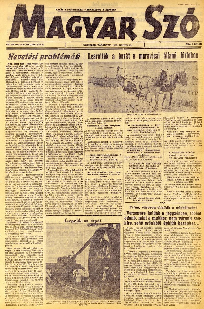 Magyar Szó, 7. évf. 1950. június 25. 150. sz. 1–4. oldal