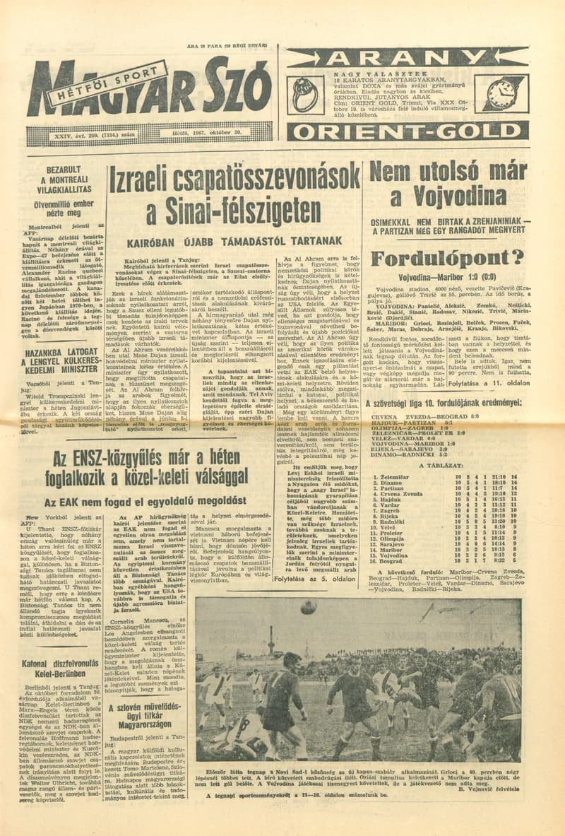 Magyar Szó, 24. évf. 1967. október 30. 299. sz. 1–16. oldal