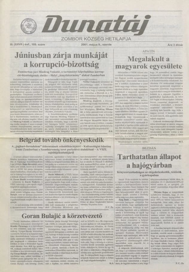 Dunatáj, 3. évf. 2001. május 9. 109. sz.