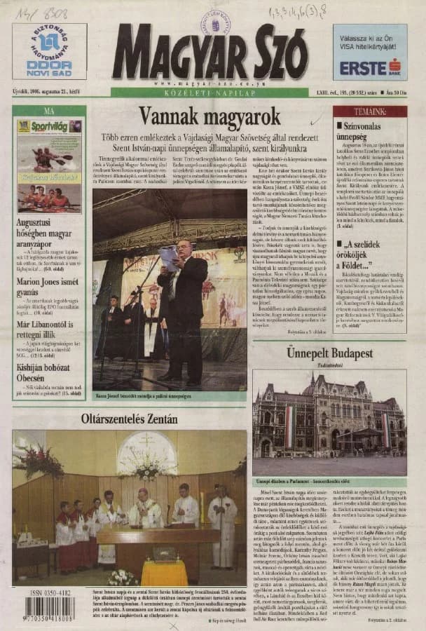 Magyar Szó, 63. évf. 2006. augusztus 21. 193. sz. 1–12. oldal
