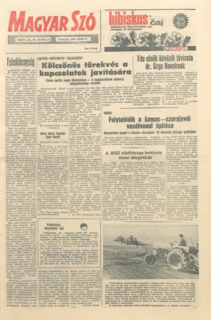 Magyar Szó, 35. évf. 1978. április 2. 90. sz. 1–40. oldal