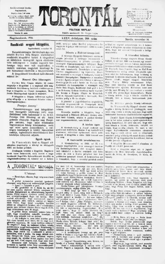 Torontál, 35. évf. 1906. november 14. 260. sz.