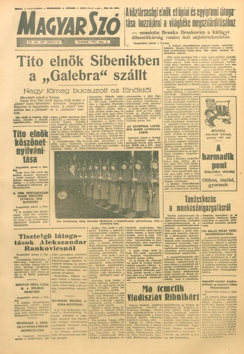 Magyar Szó, 12. évf. 1955. december 3. 329. sz. 1–12. oldal