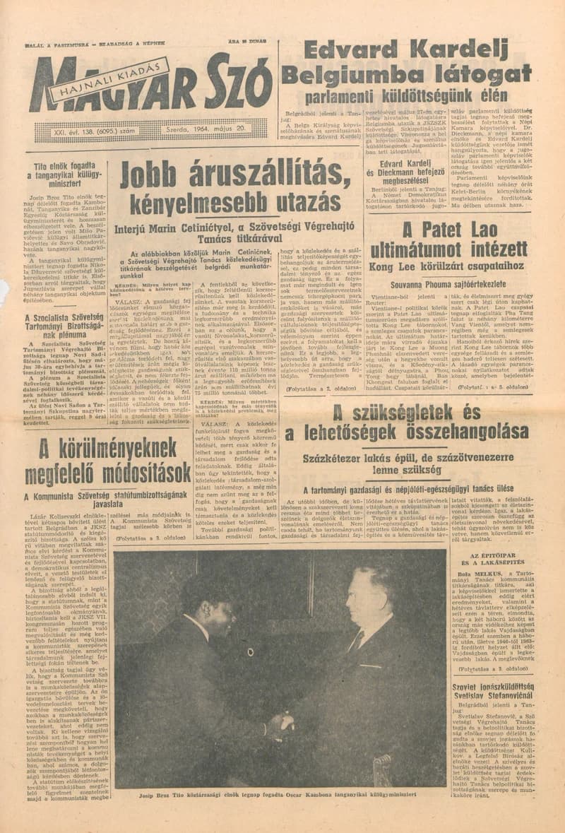 Magyar Szó, 21. évf. 1964. május 20. 138. sz.