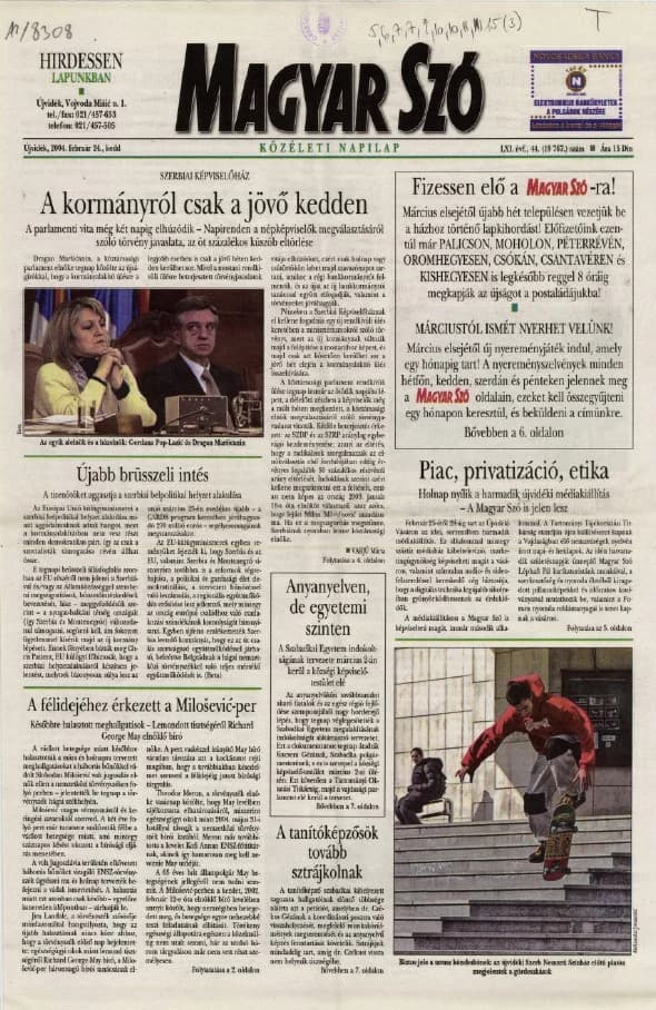 Magyar Szó, 61. évf. 2004. február 24. 44. sz. 1–20. oldal