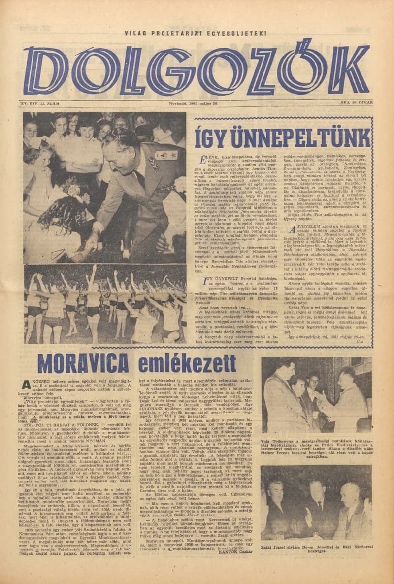 Dolgozók, 15. évf. 1961. május 26. 22. sz.