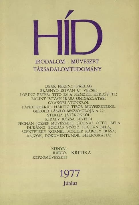 Híd, 41. évf. 1977. június. 6. sz. 713–856. oldal