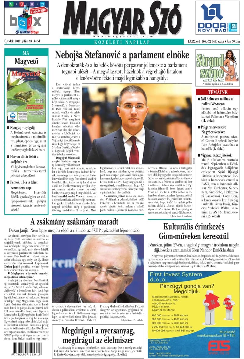 Magyar Szó, 69. évf. 2012. július 24. 169. sz. 1–20. oldal