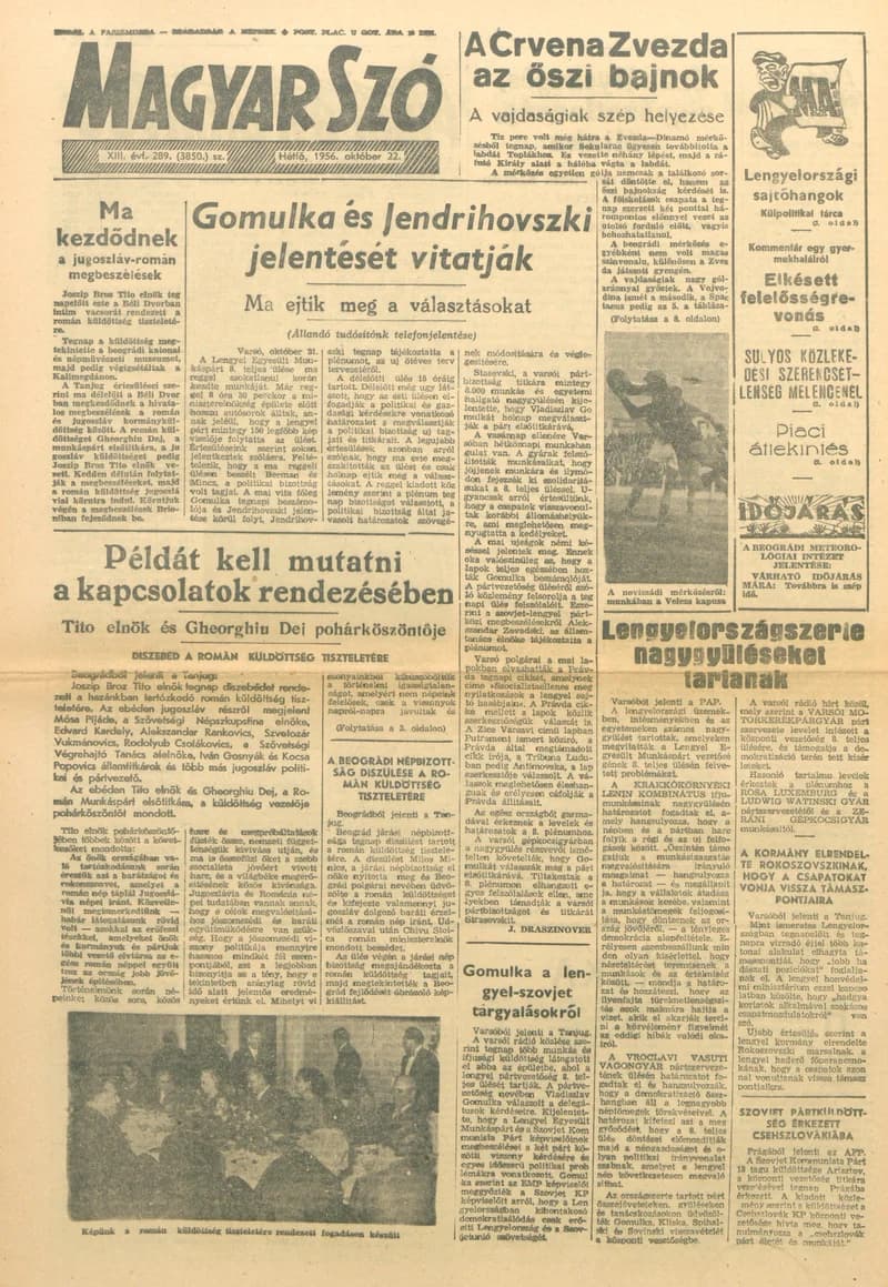 Magyar Szó, 13. évf. 1956. október 22. 289. sz. 1–10. oldal