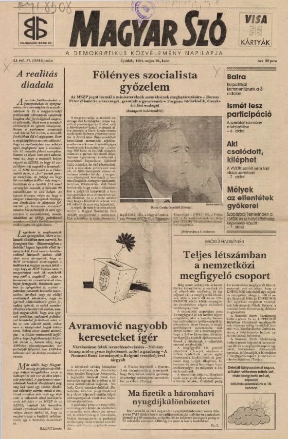 Magyar Szó, 51. évf. 1994. május 10. 87. sz.