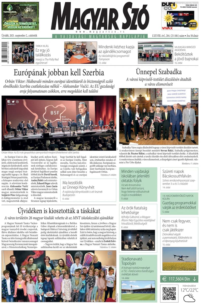 Magyar Szó, 78. évf. 2021. szeptember 2. 204. sz. 1–20. oldal