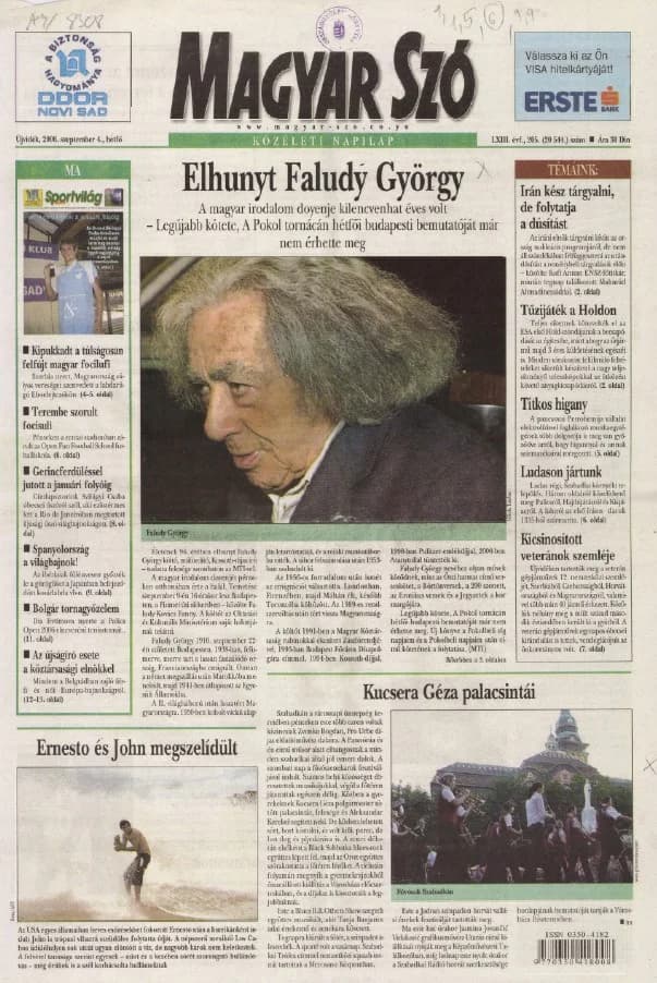 Magyar Szó, 63. évf. 2006. szeptember 4. 205. sz. 1–12. oldal